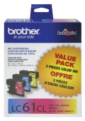Brother LC61 Color Ink Cartridges (Multi-Pack)