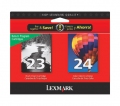 Lexmark 23/24 (18C1727) Black & Color Ink Cartridges, Pack Of 2