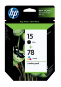 HP 78 Black Ink Cartridges - HP 15 Tri-Color  (Combo Pack)