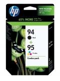 HP 94 Black - HP 95 Tri-Color Ink Cartridges  (Combo Pack)