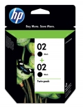HP 02 Black Ink Cartridge  (Twin Pack)