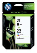 HP 21 Black - HP 22 Tri-Color Ink Cartridges  (Combo Pack)