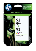 HP 92 Black - HP 93 Tri-Color Ink Cartridges  (Combo Pack)