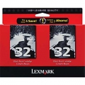Lexmark 32 Black Ink Cartridge, 2 Pack