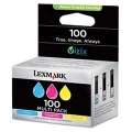 Lexmark 100 (14N0685) Standard-Yield Color Ink Cartridge , 3 Cartridges, One of each Cyan, Magenta